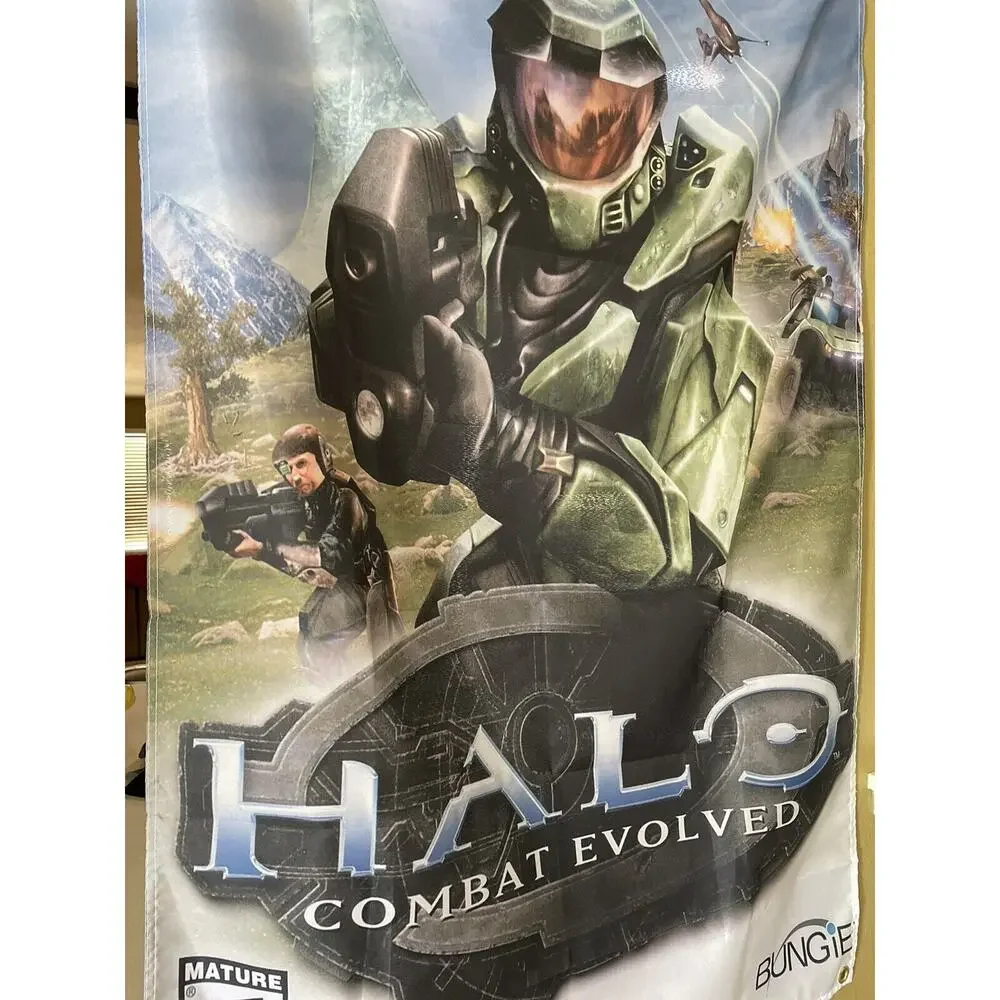 Halo Combat Evolved 5ft Flag Microsoft XBOX 2004 Poster Bungie Master Chief